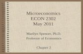 Microeconomics ECON 2302 May 2011 Marilyn Spencer, Ph.D. Professor of Economics Chapter 2.