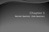 Nested Queries (Sub-Queries). Objectives Learn how to run a query as a nested sub-query Condition on nested query Application of nested query Restriction.