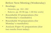 Before Next Meeting (Wednesday) Readings: –Henretta, pp. 162--202 –Rakove, pp. 69-96 (pp. 1-68 this week) Roundtable #3 preparations (for Wednesday’s roundtable)