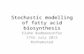 Stochastic modelling of fatty acid biosynthesis Elahe Radmaneshfar 17th July 2015 Rothamsted.