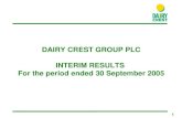 1 DAIRY CREST GROUP PLC INTERIM RESULTS For the period ended 30 September 2005.