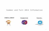 Summer and Fall 2012 Information ENROLLMENT TRANSFERTRAVEL 1.
