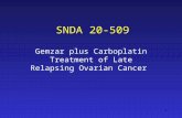 1 SNDA 20-509 Gemzar plus Carboplatin Treatment of Late Relapsing Ovarian Cancer.