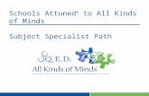 Schools Attuned ® to All Kinds of Minds Subject Specialist Path.