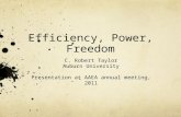 Efficiency, Power, Freedom C. Robert Taylor Auburn University Presentation at AAEA annual meeting, 2011.