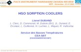 PACS INSTRUMENT HARDWARE DESIGN REVIEW CEA-Grenoble / DSM / DRFMC / SBT / HSO Cryocoolers/ PACS IHDR1 MPE - November, 12-13 2003 HSO SORPTION COOLERS Lionel.