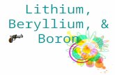 Lithium, Beryllium, & Boron. LITHIUM By: Sonia Hung.