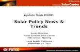 Update from DSIRE: Solar Policy News & Trends Susan Gouchoe North Carolina Solar Center IREC Annual Meeting Long Beach, California September 24, 2007.