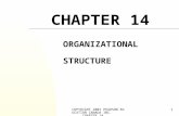 COPYRIGHT 2001 PEARSON EDUCATION CANADA INC. CHAPTER 14 1 CHAPTER 14 ORGANIZATIONAL STRUCTURE.