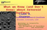 What we Know (and Don’t Know) about Asteroid Surfaces Clark R. Chapman Southwest Research Institute Boulder, Colorado, USA Workshop on Scientific Requirements.