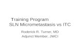 Training Program SLN Micrometastasis vs ITC Roderick R. Turner, MD Adjunct Member, JWCI.