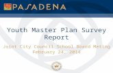 Youth Master Plan Survey Report Joint City Council School Board Meting February 24, 2014.