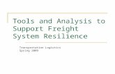 Tools and Analysis to Support Freight System Resilience Transportation Logistics Spring 2009.