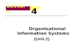 Lecture 4 Organisational Information Systems (Unit 2)