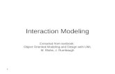 Interaction Modeling Extracted from textbook: Object Oriented Modeling and Design with UML M. Blaha, J. Rumbaugh 1.