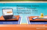 Maximising Sales Impact Through Successful Demo Techniques Ian Palangio – Microsoft Australia.