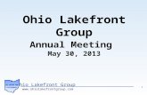 Ohio Lakefront Group www.ohiolakefrontgroup.com 1 Ohio Lakefront Group Annual Meeting May 30, 2013.