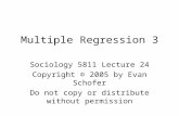 Multiple Regression 3 Sociology 5811 Lecture 24 Copyright © 2005 by Evan Schofer Do not copy or distribute without permission.