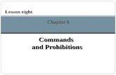Commands and Prohibitions Chapter 6 Lesson eight.