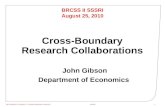 22/10/2015THE UNIVERSITY OF WAIKATO - TE WHARE WANANGA O WAIKATO1 BRCSS II SSSRI August 25, 2010 Cross-Boundary Research Collaborations John Gibson Department.