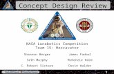Concept Design Review Shannon BergerJames Fadool Seth MurphyMcKenzie Reed C. Robert SistareDevin Walden NASA Lunabotics Competition Team 15: Hexcavator.