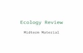 Ecology Review Midterm Material. Begin on Page 10 Which of the following do you see? Explain why you think you see it. Ecosystem Decomposer Habitat Water.