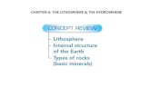 CHAPTER 6: THE LITHOSPHERE & THE HYDROSPHERE. (1)THE LITHOSPHERE Approximately 100 km thick The outer shell is made up of the Earth’s crust and the top.