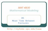 MAT 4830 Mathematical Modeling 05 Mean Time Between Failures .