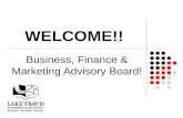 WELCOME!! Business, Finance & Marketing Advisory Board!