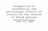 Integration of biochemical and physiologic effects of insulin on the control of blood glucose concentrations June 1st, 2004.