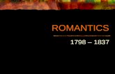 ROMANTICS 1798 – 1837. Romantic Revolution Romantic Age  Age of Poetry.