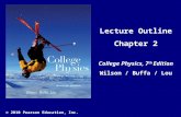 © 2010 Pearson Education, Inc. Lecture Outline Chapter 2 College Physics, 7 th Edition Wilson / Buffa / Lou.