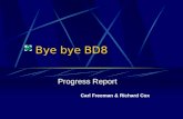 Bye bye BD8 Progress Report Carl Freeman & Richard Cox.