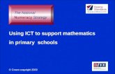 Using ICT to support mathematics in primary schools © Crown copyright 2000 The National Numeracy Strategy.