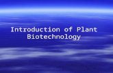 Introduction of Plant Biotechnology. Plant Biotechnology Manipulating plants for the benefit of mankind A precise process to improve plants. Plant biotechnology.