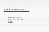 DB Performance Ana Stanescu CIS764 - Fall 08 KSU.