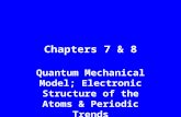 Chapters 7 & 8 Quantum Mechanical Model; Electronic Structure of the Atoms & Periodic Trends.