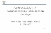 1 CompuCell3D: A Morphogenesis simulation package Nan Chen and Mark Alber 2/20/2006.