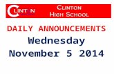 DAILY ANNOUNCEMENTS Wednesday November 5 2014. WE OWN OUR DATA Updated 11-04-14 Student Population: 600 Students with Perfect Attendance: 139 Students.