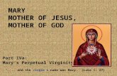 MARY MOTHER OF JESUS, MOTHER OF GOD Part IVa: Mary’s Perpetual Virginity “... and the virgin's name was Mary.” (Luke 1: 27)