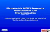 MEMSMTO DARPA Piezoelectric MEMS Resonator Measurement and Characterization April 6, 2004 Joung-Mo Kang, David Carter, Doug White, and Amy Duwel The Charles.