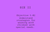 ECE II Objective 5.02 Understand strategies for working with children with special needs.