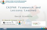 CASPAR Framework and Lessons Learned David Giaretta.