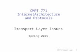 CMPT771 Transport Layer 1 Transport Layer Issues Spring 2015 CMPT 771 InternetArchitecture and Protocols.