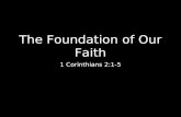 The Foundation of Our Faith 1 Corinthians 2:1-5.