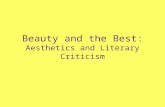 Beauty and the Best: Aesthetics and Literary Criticism.