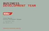 Www.imeche.org BUSINESS DEVELOPMENT TEAM Claire Maycock Business Development Manager 16 September 2014.