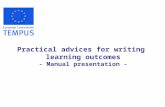 Practical advices for writing learning outcomes - Manual presentation -