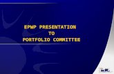 EPWP PRESENTATION TO PORTFOLIO COMMITTEE. Principles informing IDT’s role Adding value to government development agenda Delivery of measurable sustainable.