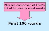Phrases composed of Frye’s list of frequently used words First 100 words.